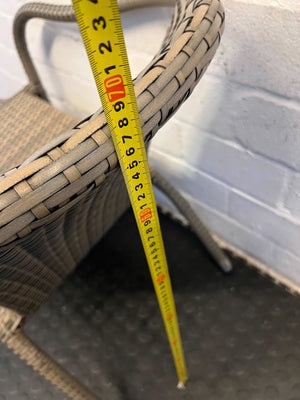 Stylish Grey Wicker Patio Chair with Ottoman – Comfortable & Modern