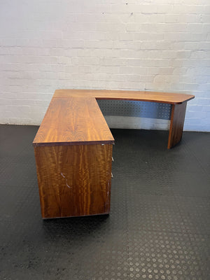 Stylish L-Shaped Wooden Office Desk with Drawers - 2ndhandwarehouse.com