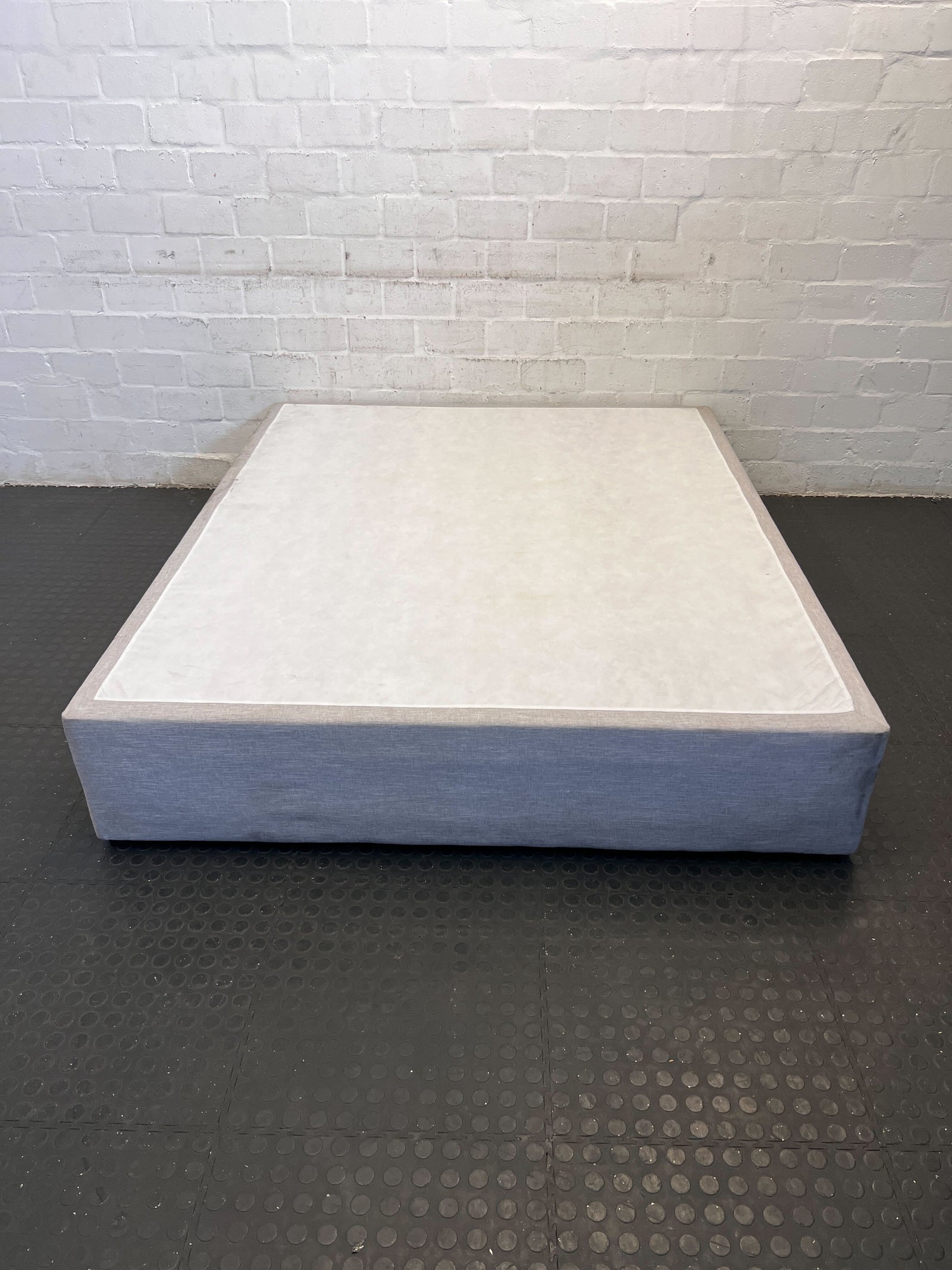 Stylish Light Grey Queen Bed Frame with Minor Wear