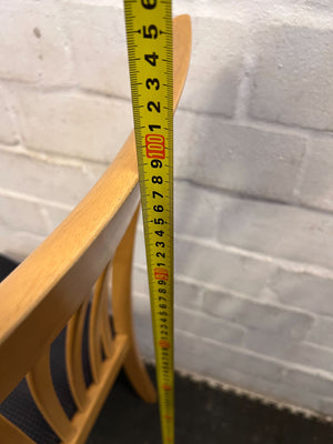 Stylish Light Wood Dining Chair with Navy Upholstery