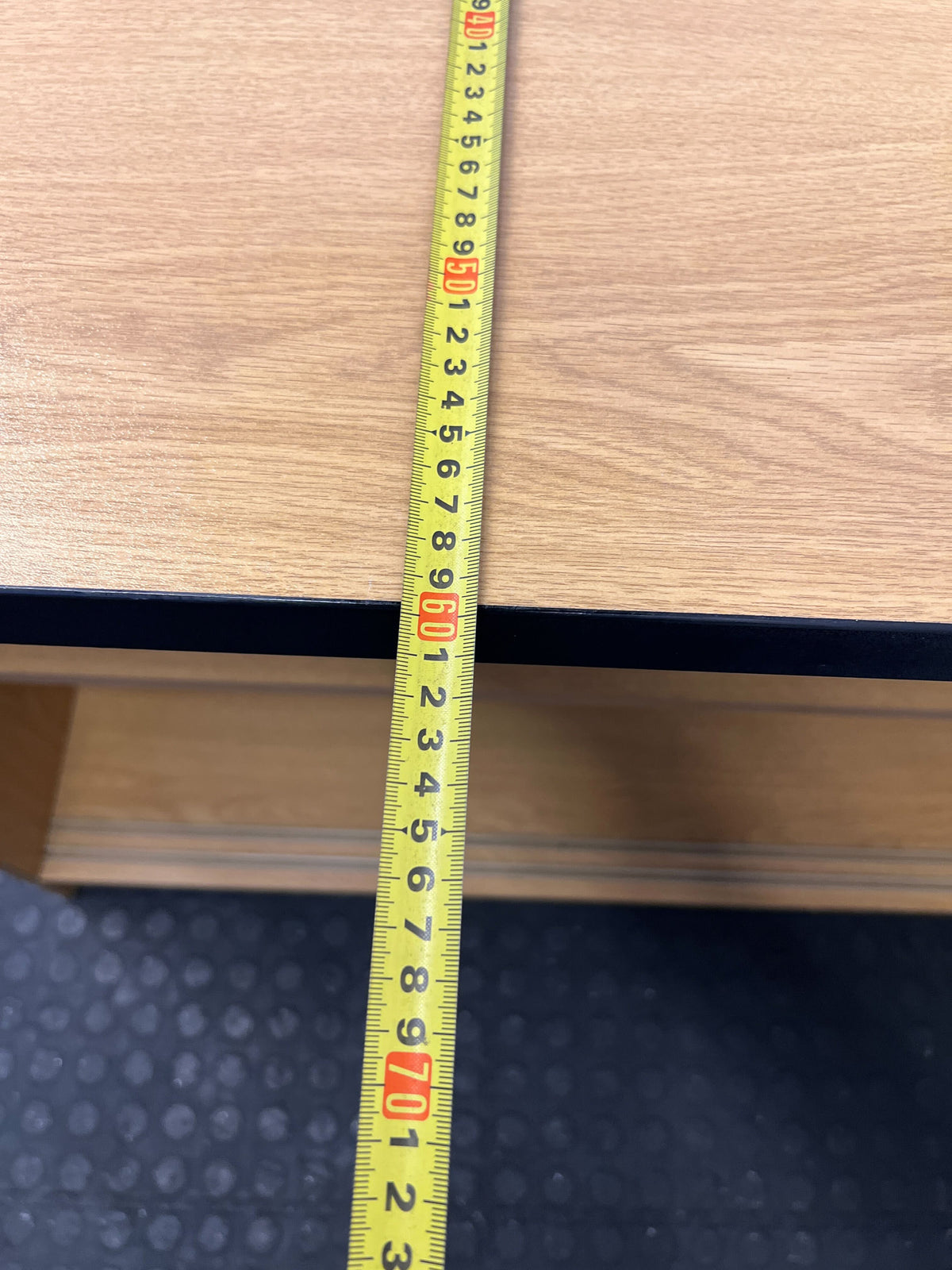 Stylish Oak-Effect Low Bookshelf with Black Trim - 2ndhandwarehouse.com