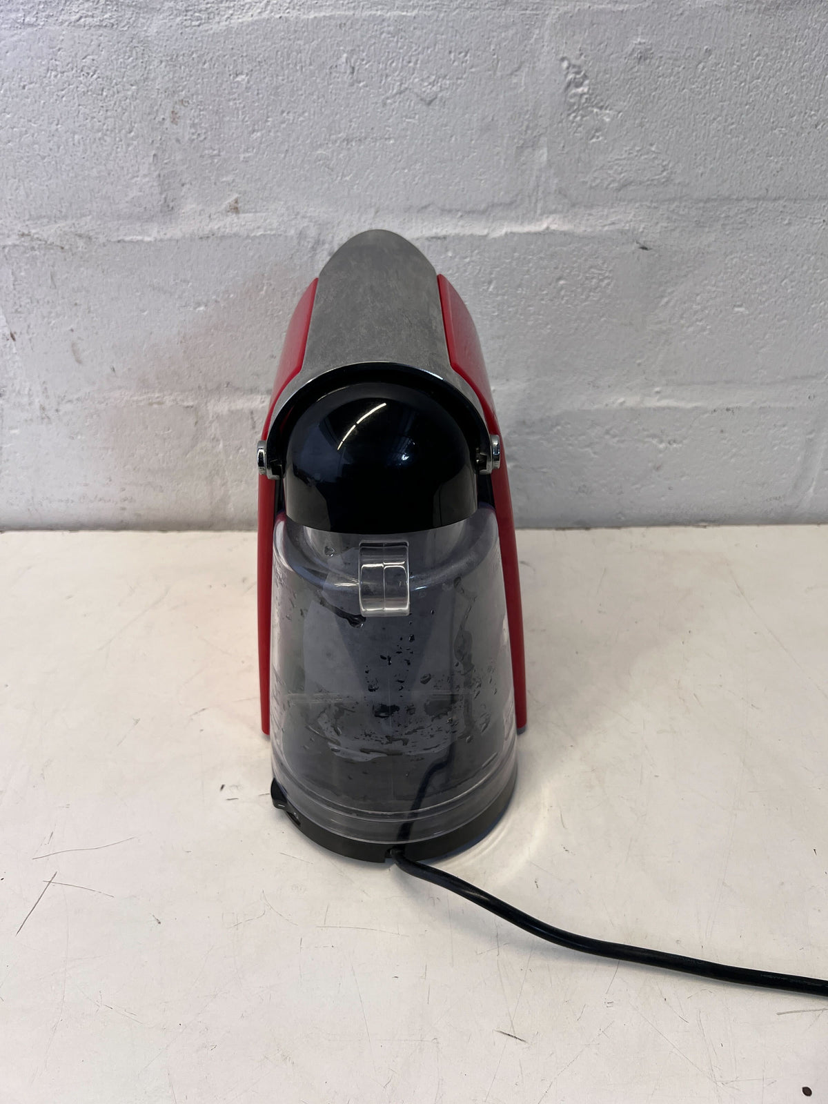 Stylish Red & Silver Compact Capsule Coffee Machine