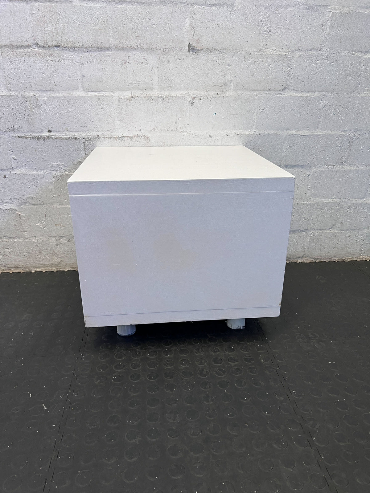 Stylish White Minimalist Cube Storage Table