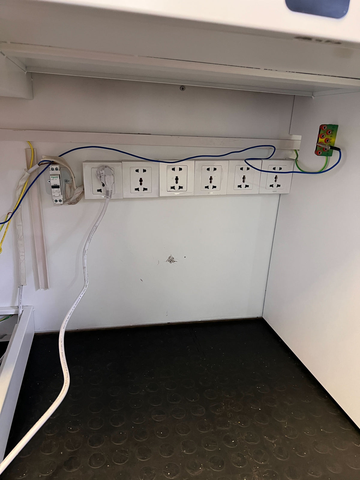 Stylish White and Green Office Desk with Storage