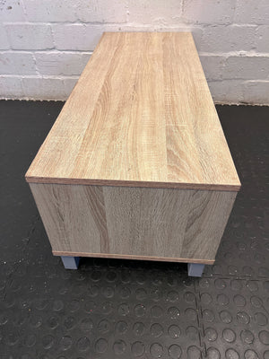 Stylish Wooden Coffee Table with Open Shelf – Natural Finish - REDUCED