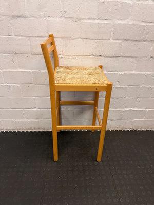 Stylish Wooden Counter Stool with Natural Woven Seat - PRICE DROP