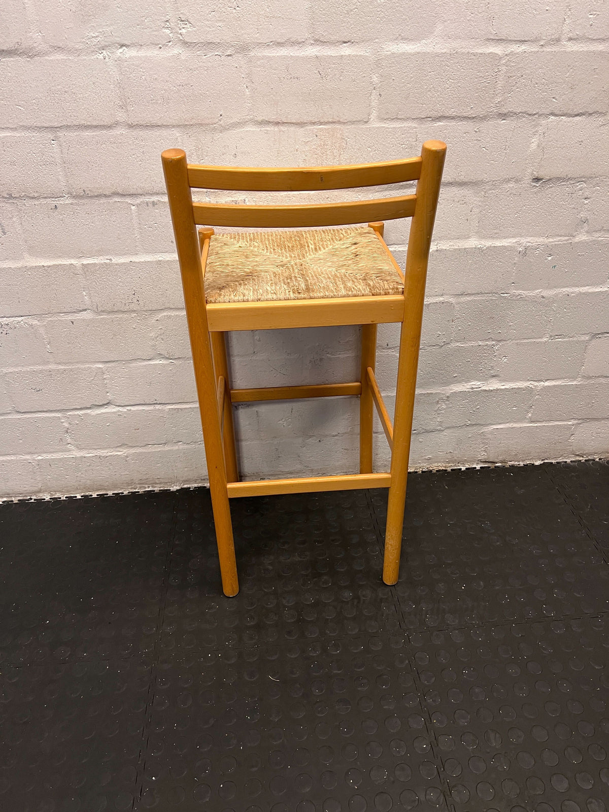 Stylish Wooden Counter Stool with Natural Woven Seat - PRICE DROP