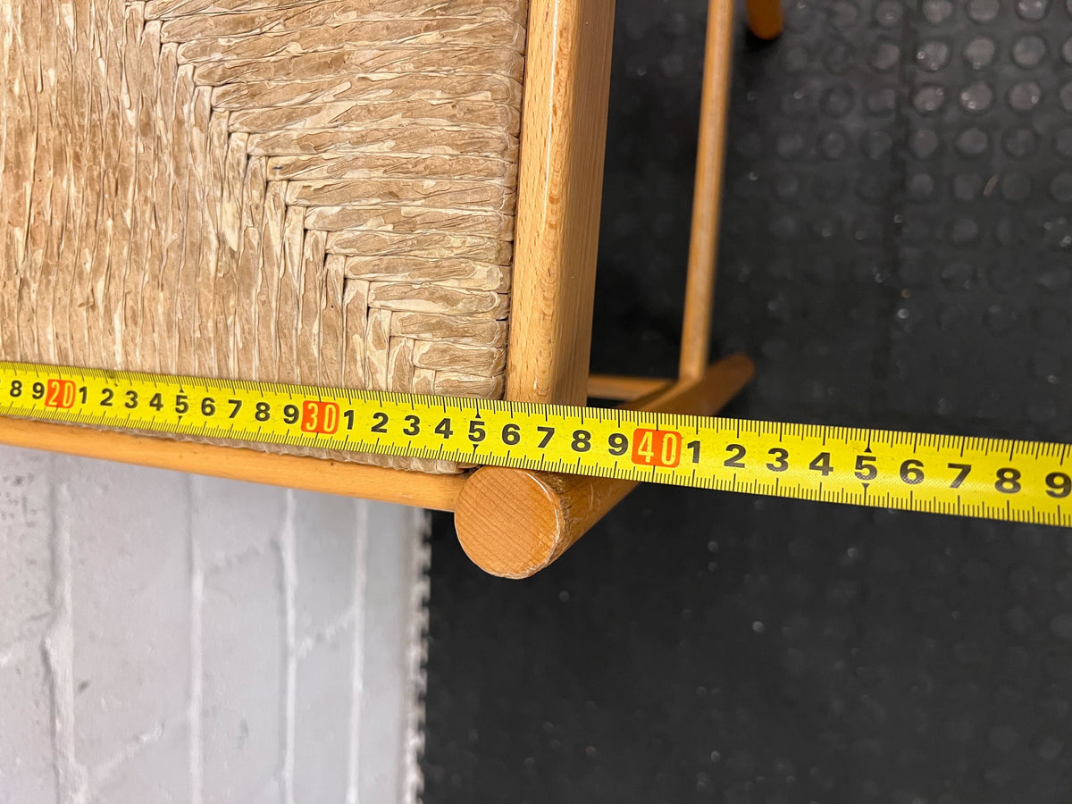 Stylish Wooden Counter Stool with Natural Woven Seat - PRICE DROP