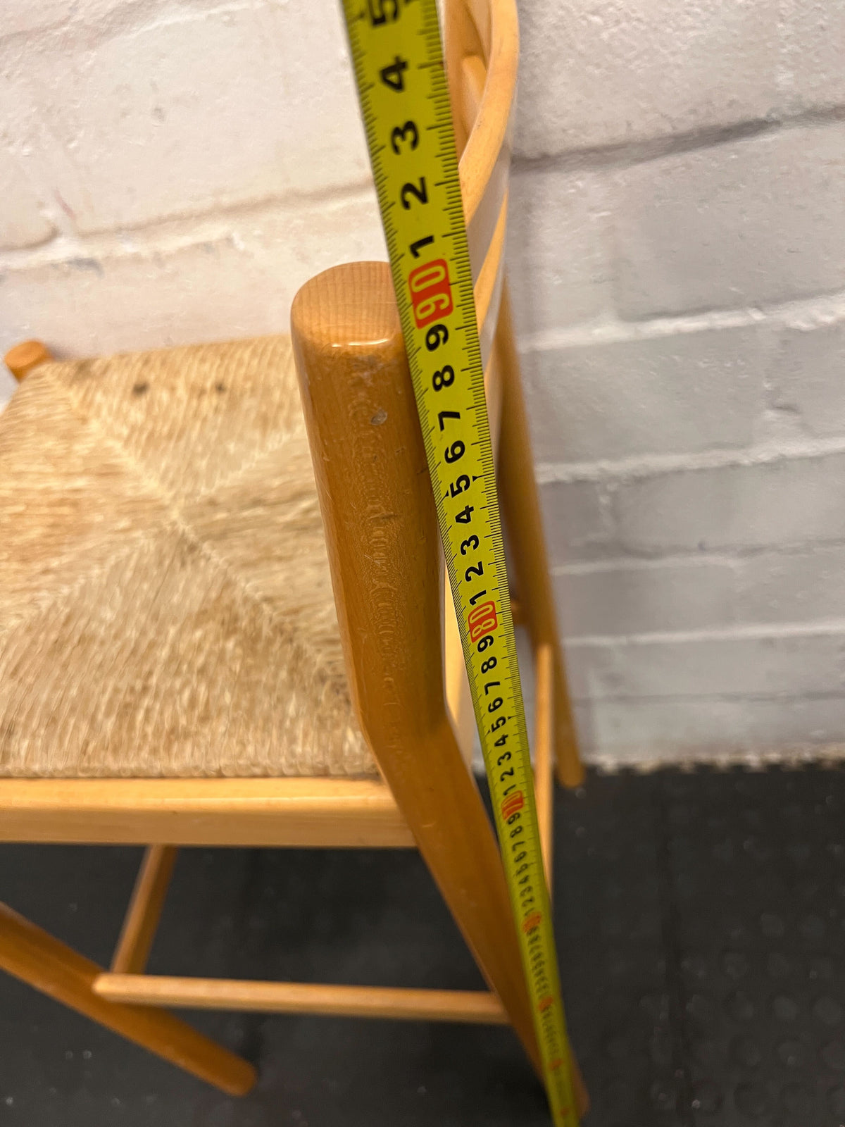 Stylish Wooden Counter Stool with Natural Woven Seat - PRICE DROP