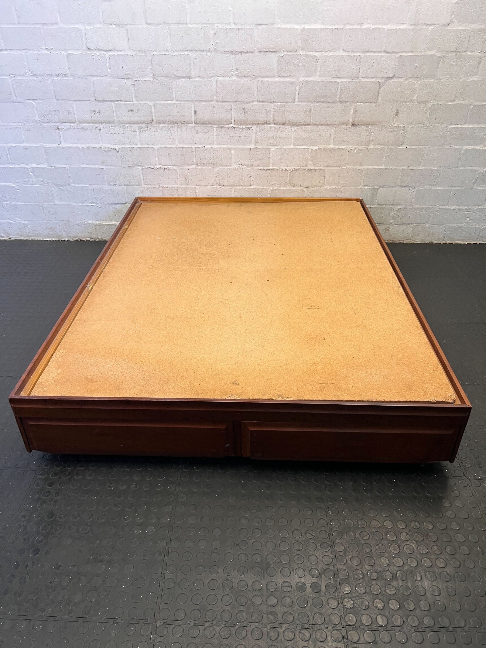 Stylish Wooden Double Bed Frame with Storage Drawers – Minor Wear