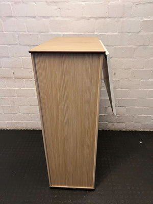 Stylish Wooden Office Desk with Storage – Folds Compact