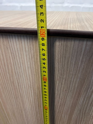 Stylish Wooden Office Desk with Storage – Folds Compact