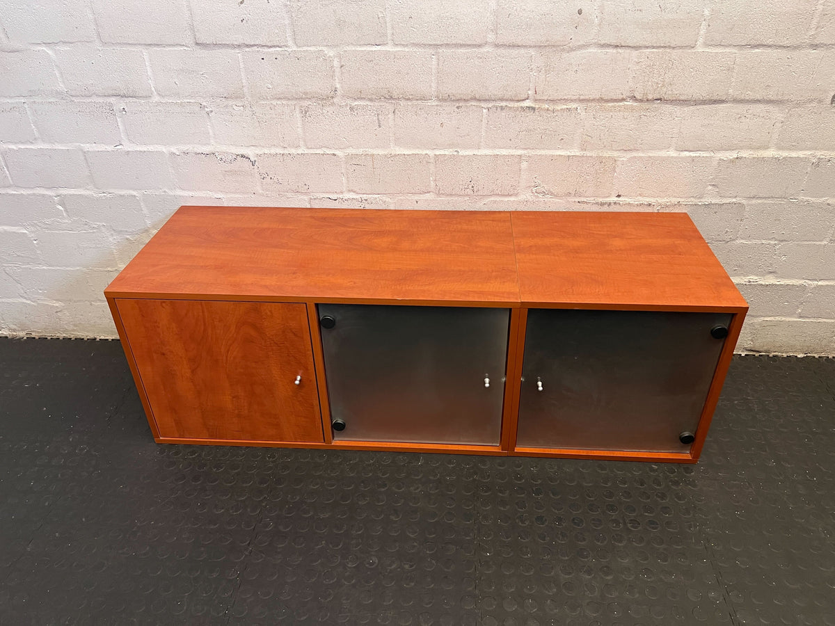 Stylish Wooden Sideboard with Glass Doors – Slight Scratches - REDUCED