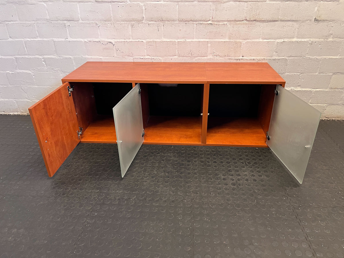 Stylish Wooden Sideboard with Glass Doors – Slight Scratches - REDUCED