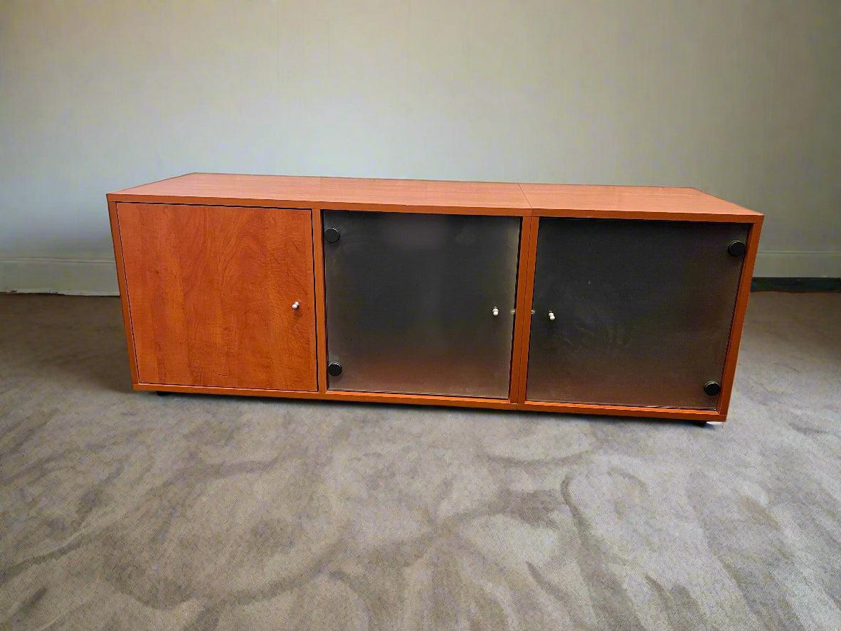 Stylish Wooden Sideboard with Glass Doors – Slight Scratches - REDUCED