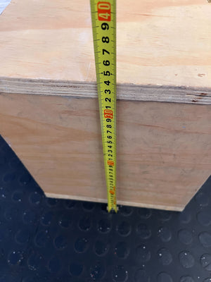 Stylish Wooden Storage Cube - Light Brown Finish, Minor Wear