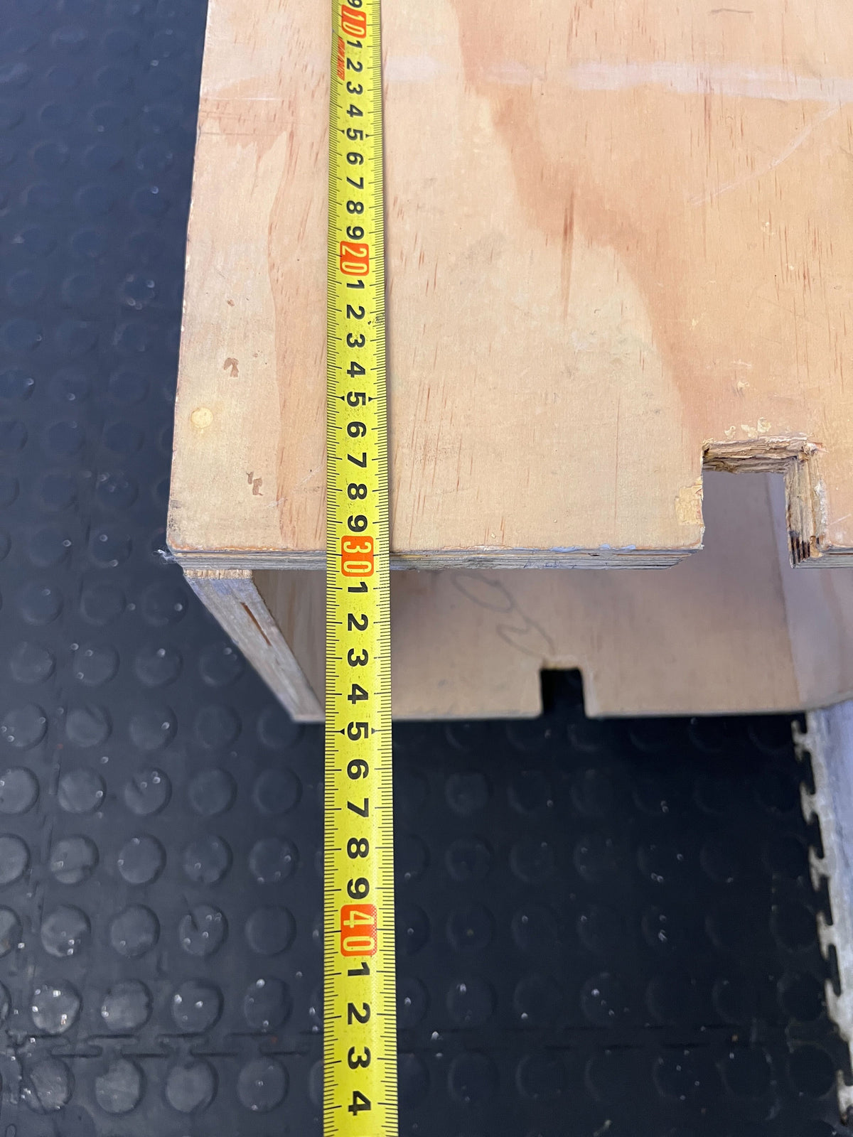 Stylish Wooden Storage Cube - Light Brown Finish, Minor Wear