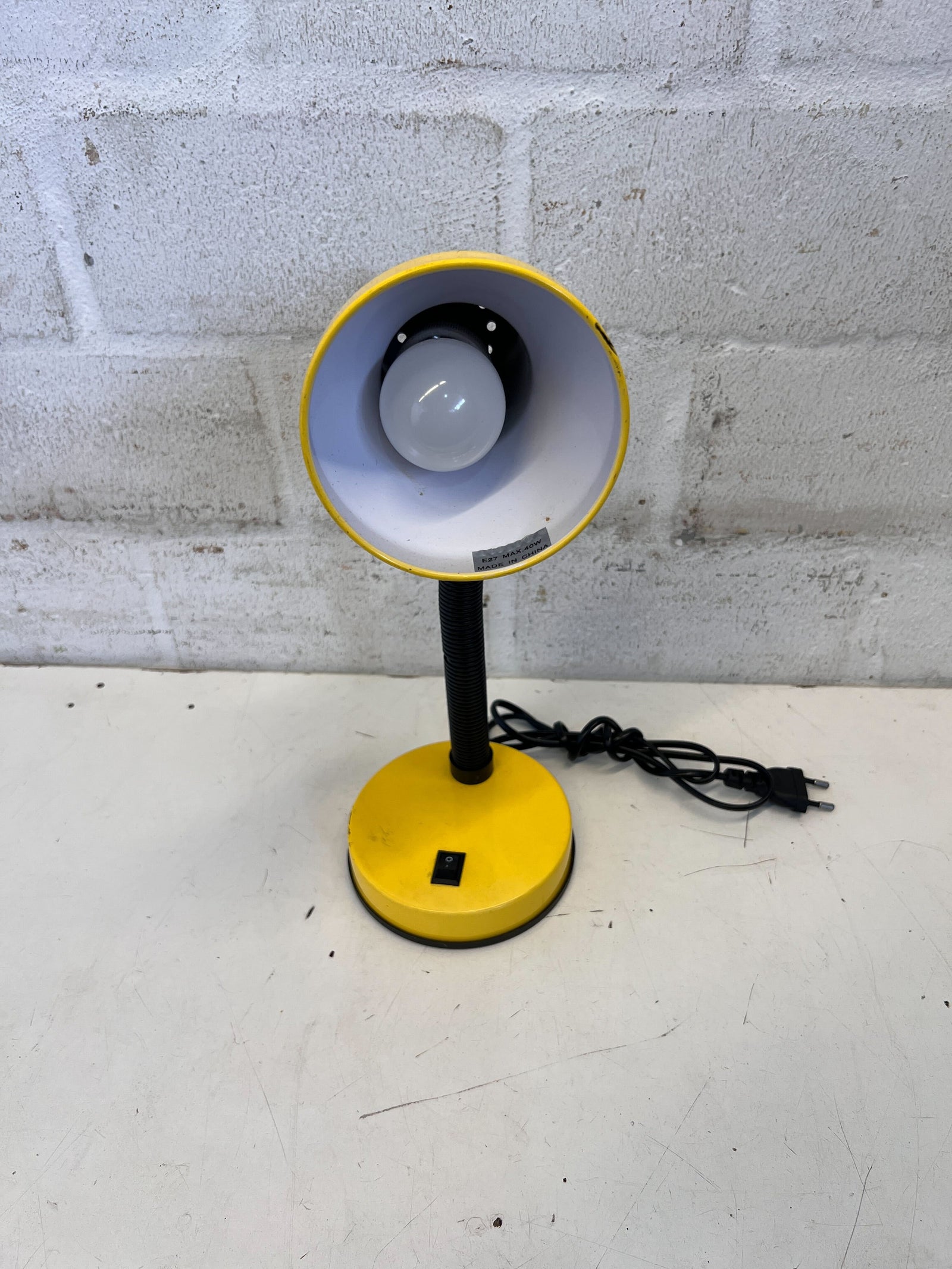 Stylish Yellow Desk Lamp with Adjustable Neck - Minor Wear
