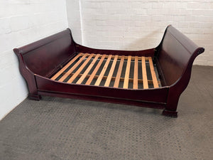 Super King Sized Wooden Sleigh Bed Base (Minor Cosmetic Repairs)