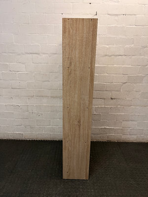 Tall 4-Tier Oak Finish Bookshelf with Central Divider — Good Working Order