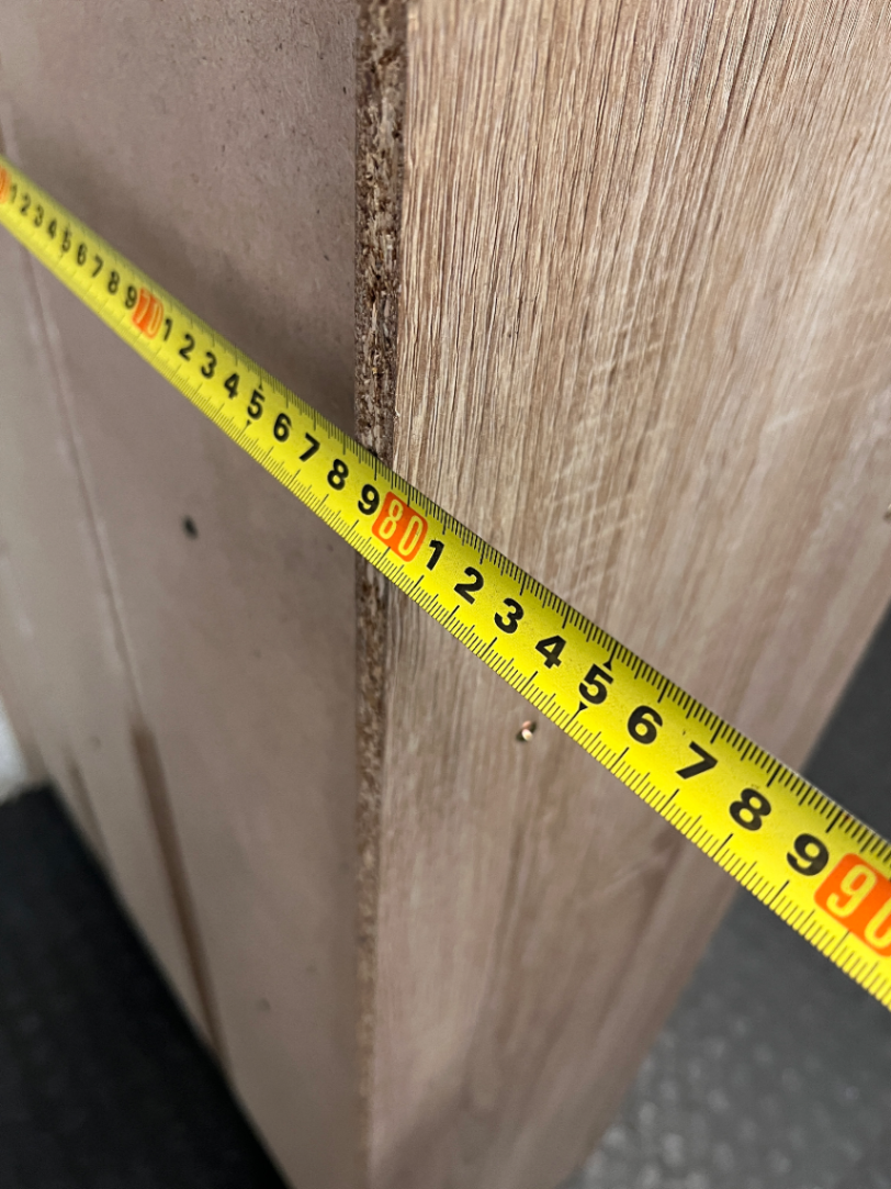 Tall 4-Tier Oak Finish Bookshelf with Central Divider — Good Working Order