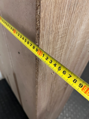 Tall 4-Tier Oak Finish Bookshelf with Central Divider — Good Working Order