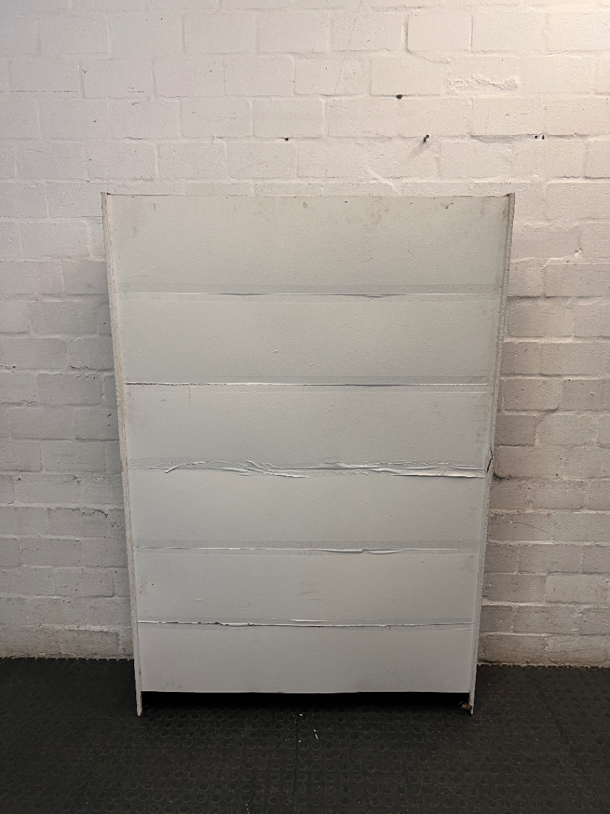 Tall Black 12-Compartment Shelving Unit — Fair Condition with Visible Surface Wear