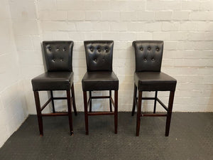 Tall Black Leather Bar stool - PRICE DROP