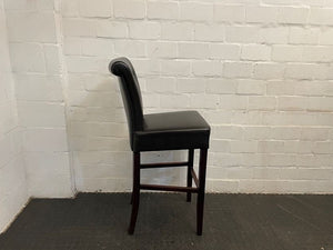 Tall Black Leather Bar stool - PRICE DROP