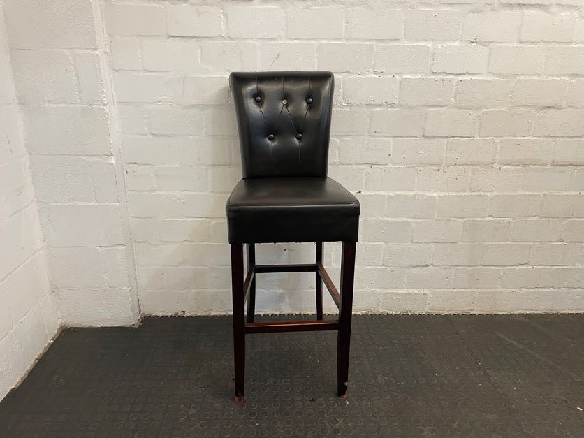 Tall Black Leather Bar stool - PRICE DROP