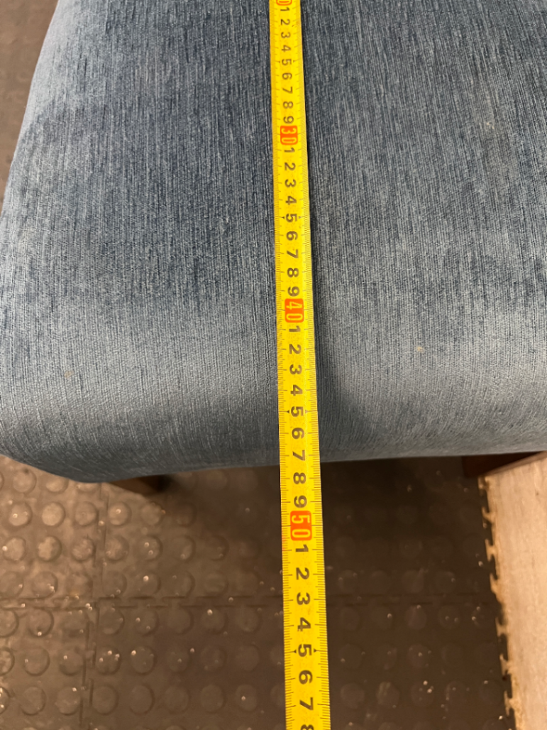 Tall High-Back Upholstered Dining Chair in Blue Fabric - 2ndhandwarehouse.com