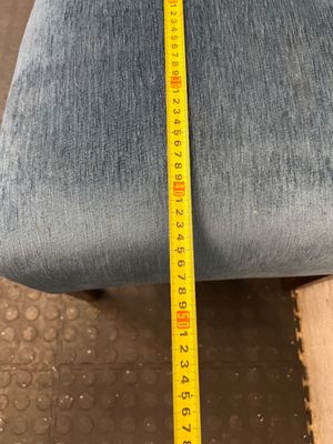 Tall High-Back Upholstered Dining Chair in Blue Fabric - 2ndhandwarehouse.com