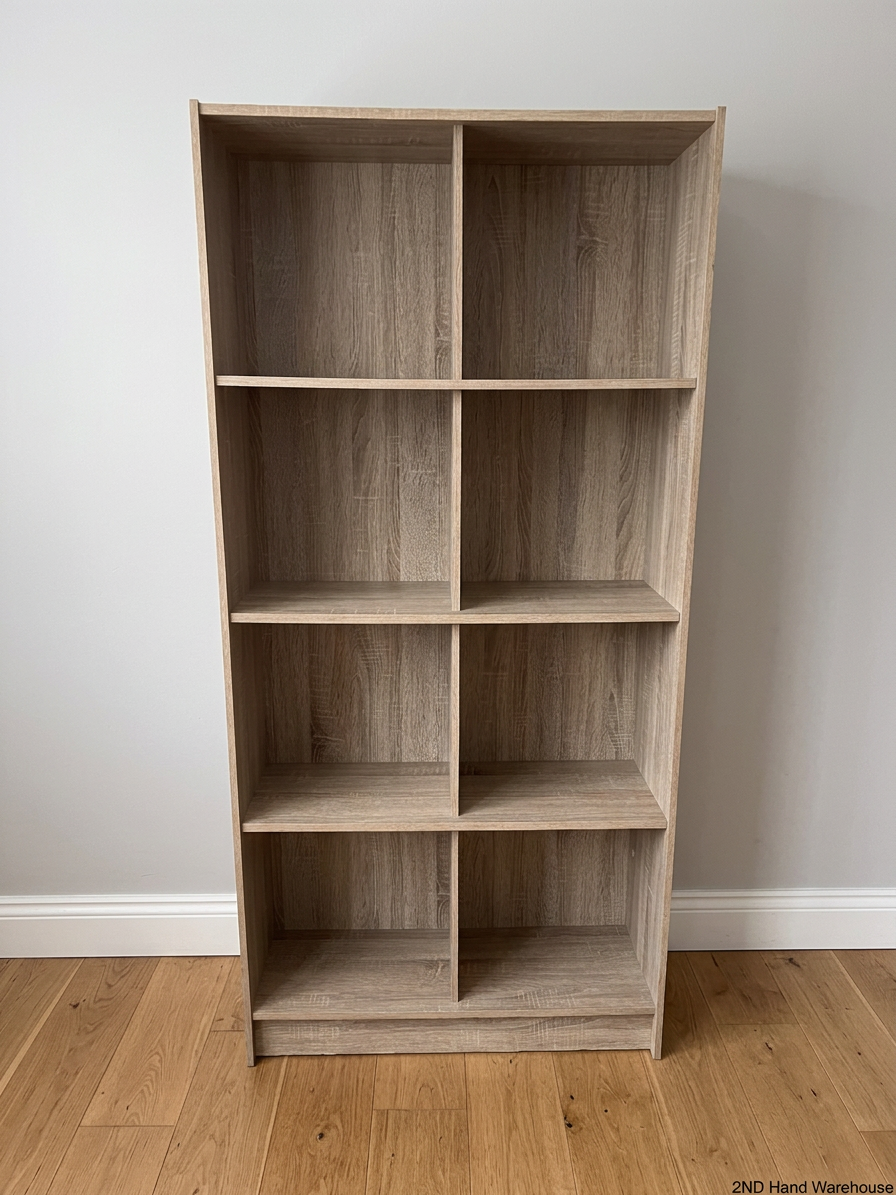 Tall 8-Cubby Bookshelf in Light Oak Finish