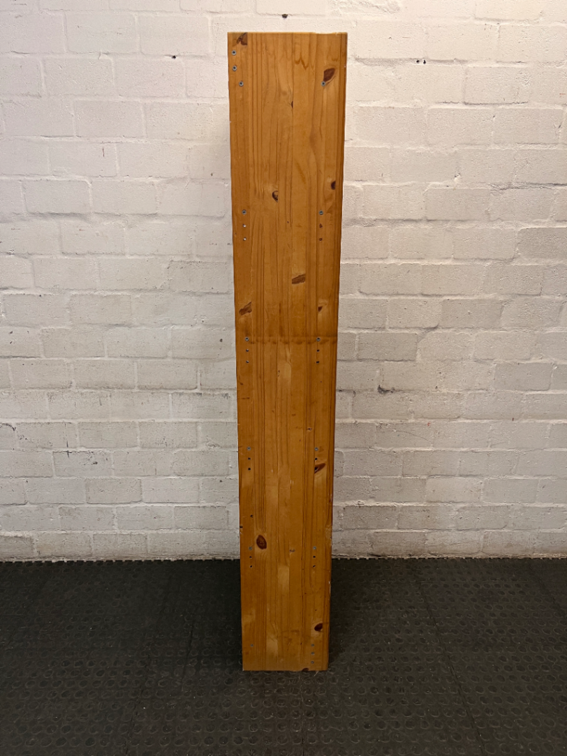Tall Oak-Finish Six-Tier Wooden Bookshelf — Previous  and Visible Wear