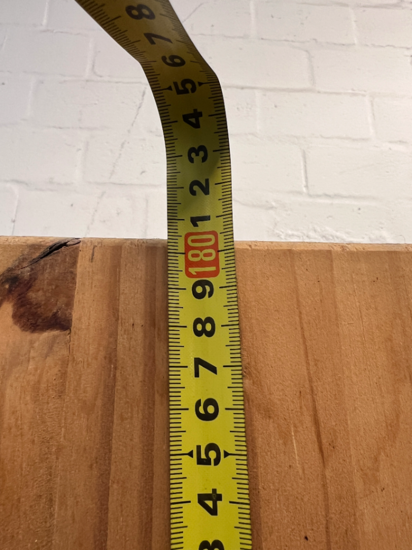 Tall Oak-Finish Six-Tier Wooden Bookshelf — Previous  and Visible Wear