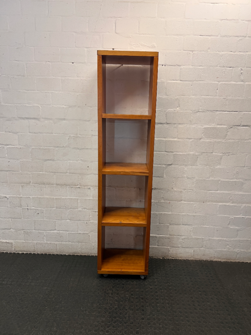 Tall Timber Open Bookshelf on Wheels
