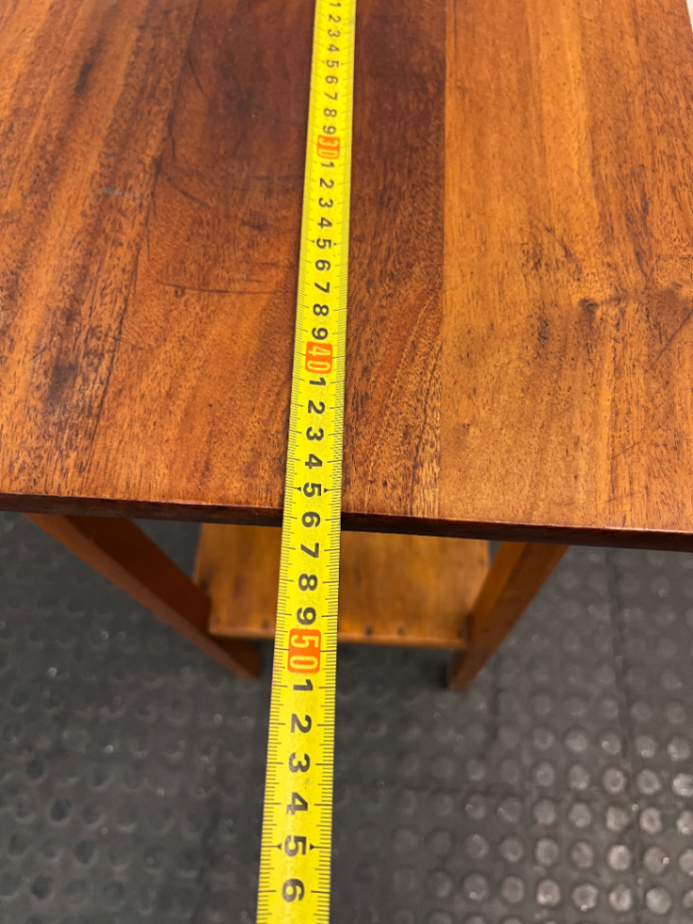 Tall Wooden Occasional Side Table with Shelf — Good Condition