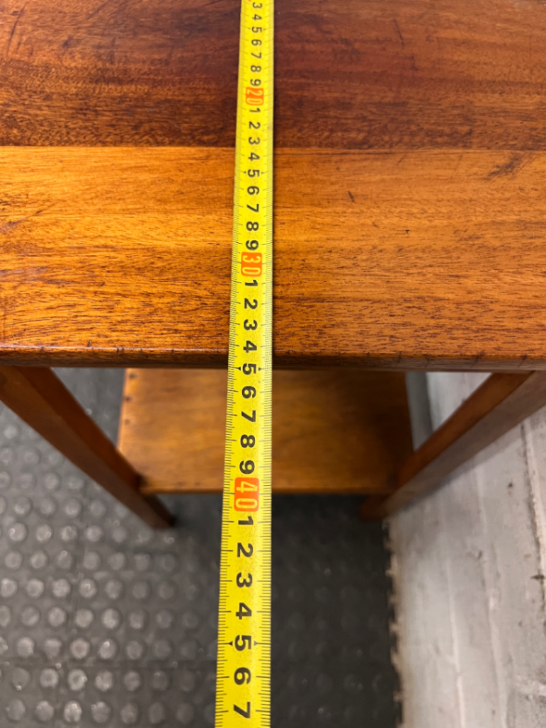 Tall Wooden Occasional Side Table with Shelf — Good Condition