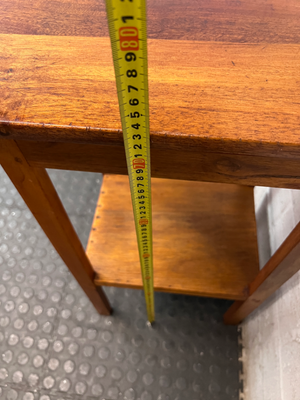 Tall Wooden Occasional Side Table with Shelf — Good Condition