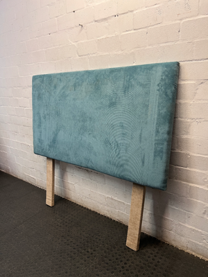 Teal Upholstered Queen Headboard — Good Used Condition