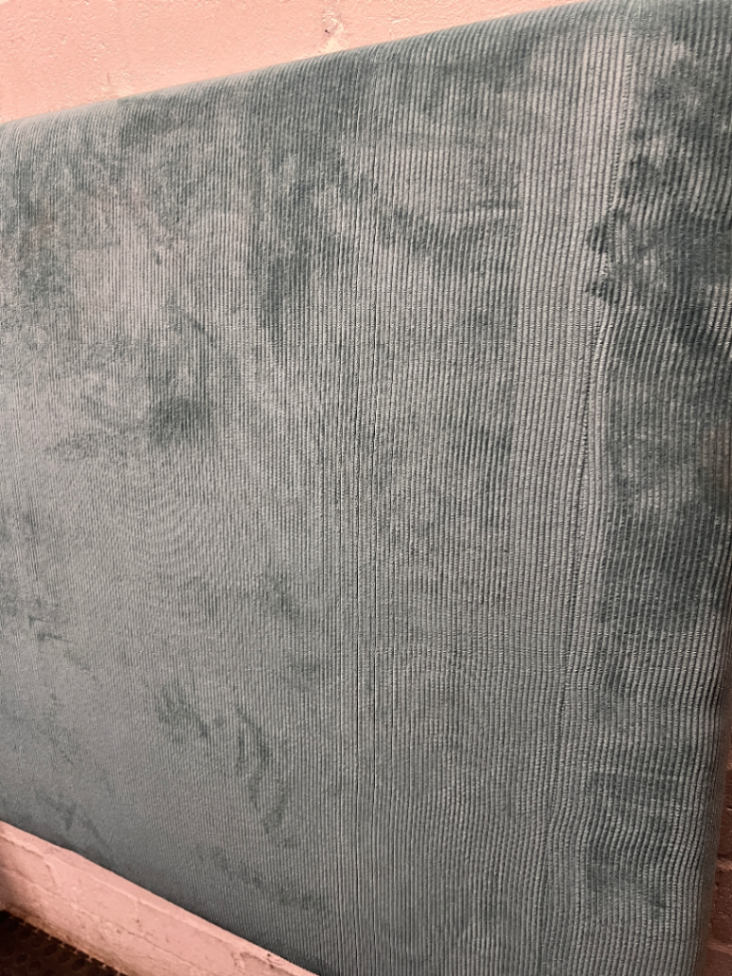 Teal Upholstered Queen Headboard — Good Used Condition