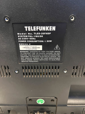 Telefunken 26-Inch Black LED TV with Remote