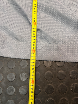 Textured Blue-Grey Geometric Diamond Pattern Curtain — Very Good Condition