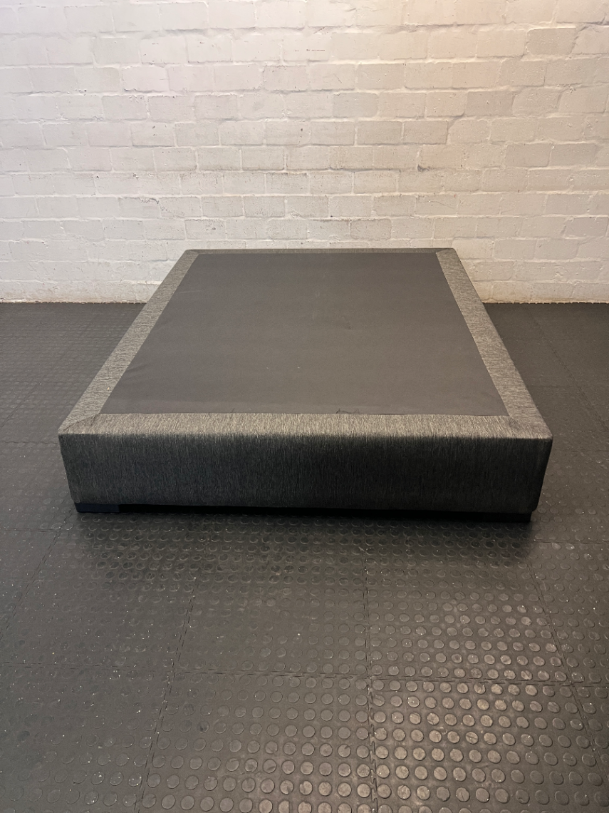 Textured Grey Upholstered Bed Base — Fair Used Condition - 2ndhandwarehouse.com