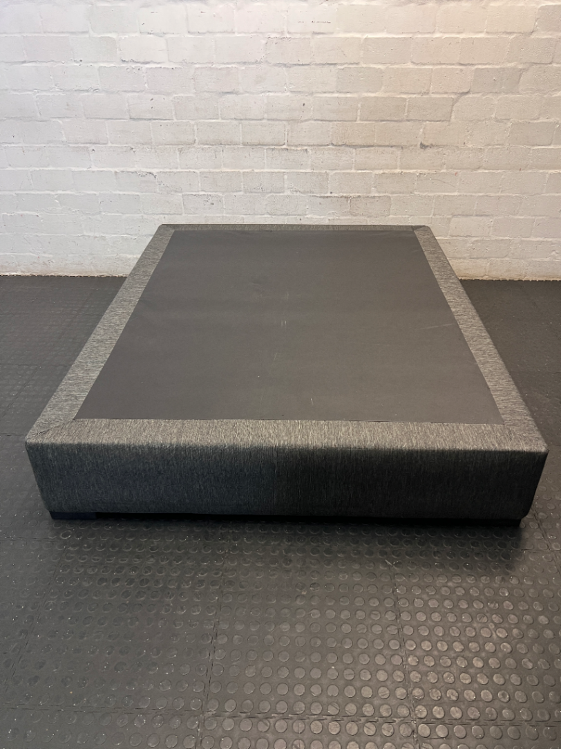 Textured Grey Upholstered Bed Base — Fair Used Condition - 2ndhandwarehouse.com