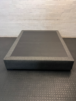 Textured Grey Upholstered Bed Base — Fair Used Condition - 2ndhandwarehouse.com