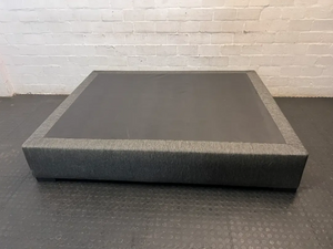 Textured Grey Upholstered Bed Base — Fair Used Condition - 2ndhandwarehouse.com