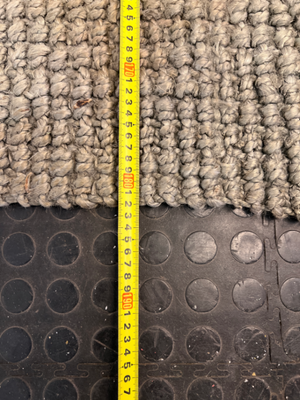 Textured Natural Fibre Woven Area Rug — Well Used Condition