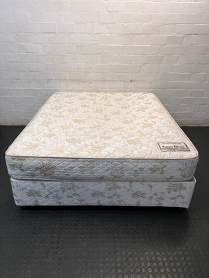 Therapedic Queen Base Set with Floral Fabric Finish — Visible Signs of Use; Fair Condition