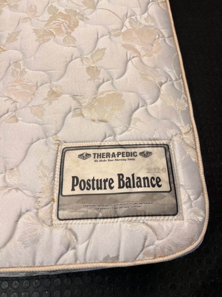 Therapedic Queen Base Set with Floral Fabric Finish — Visible Signs of Use; Fair Condition